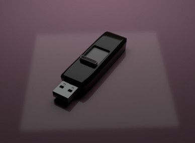 A colored picture of a USB Stick